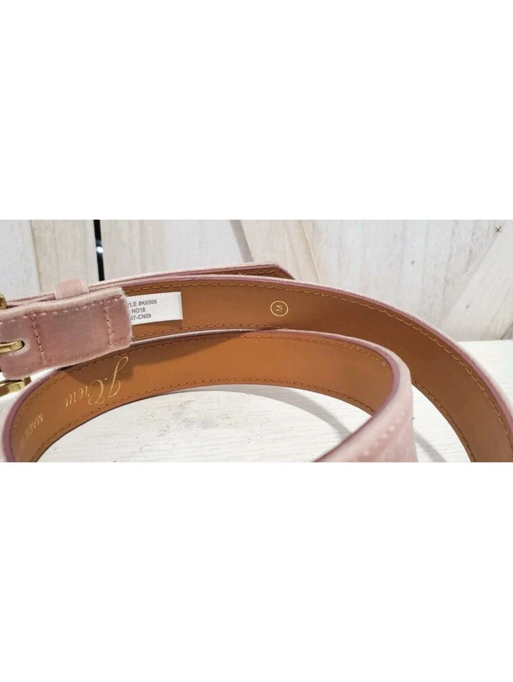J. Crew Skinny Oval Buckle Suede Belt, Rusty Pink Color, Size Medium 41